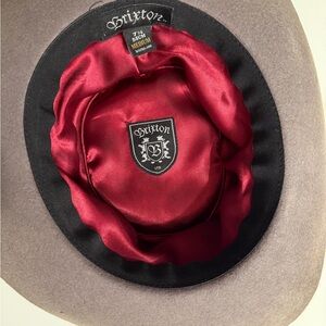 Brixton Charcoal Hat with Crimson Interior